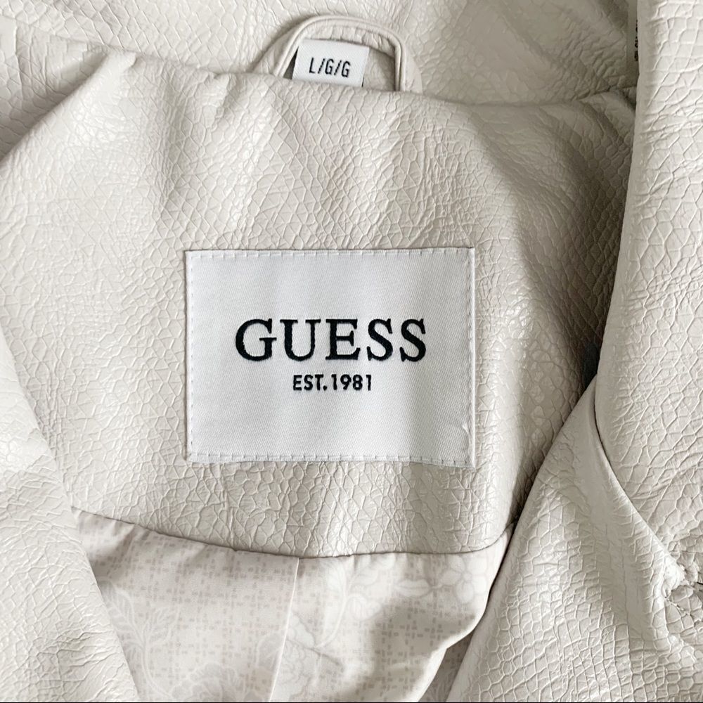 GUESS Faux Leather Crop Moto Jacket! - Picture 3 of 11